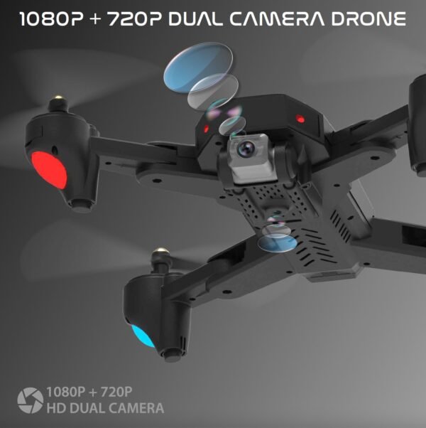2024/01/1000431517.jpg (GARUDA) Nabhiyan Drone 1080 BLACK | WiFi HD 1080P + 720 P FPV Dual Camera Drone | PREMIUM BAG VERSION | Position Locking Drone