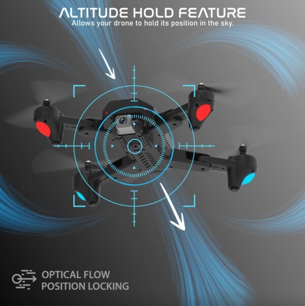 2024/01/1000431520.jpg (GARUDA) Nabhiyan Drone 1080 BLACK | WiFi HD 1080P + 720 P FPV Dual Camera Drone | PREMIUM BAG VERSION | Position Locking Drone