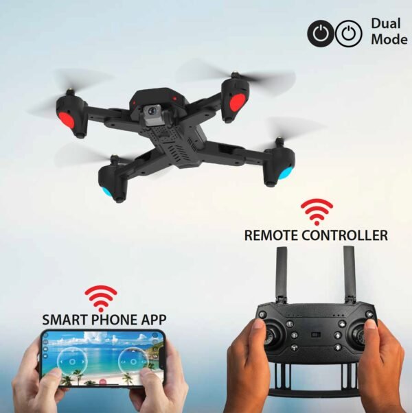 2024/01/1000431524.jpg (GARUDA) Nabhiyan Drone 1080 BLACK | WiFi HD 1080P + 720 P FPV Dual Camera Drone | PREMIUM BAG VERSION | Position Locking Drone