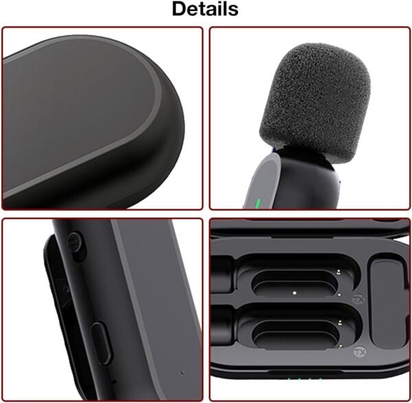 2024/02/1000466853.jpg K61 Wireless Lavalier Microphone ,Plug And Play,Noise Reduction,2-Channel,Work 6h,With Charging Case,iPhone Type-C