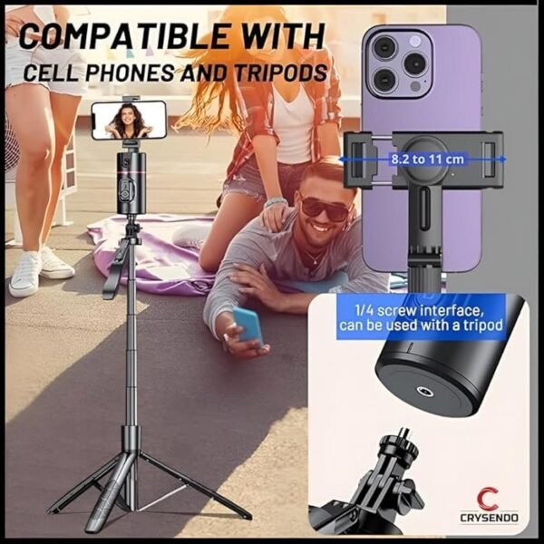 360° Rotaional Mobile Holder With Remote With Auto Face Traking 2 Axis Gimbal