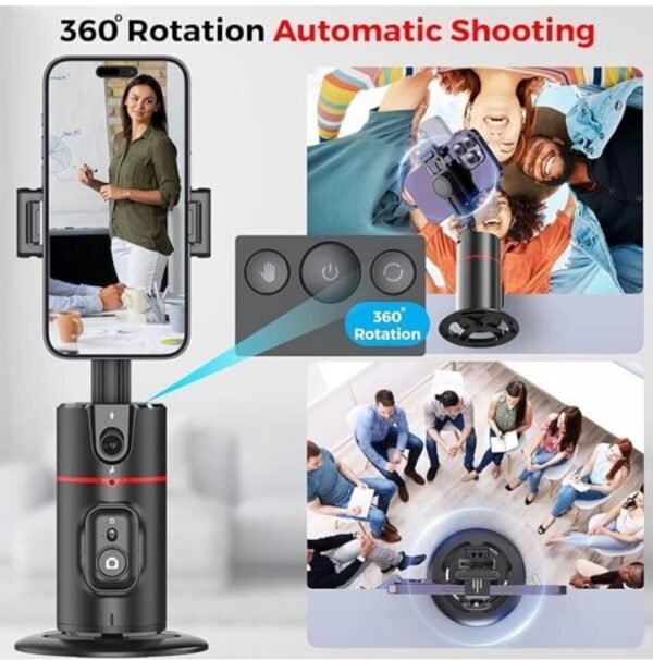 360° Rotaional Mobile Holder With Remote With Auto Face Traking 2 Axis Gimbal
