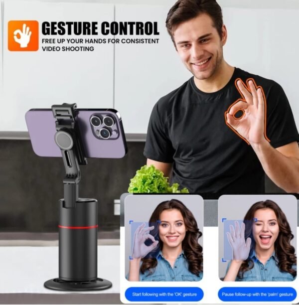 360° Rotaional Mobile Holder With Remote With Auto Face Traking 2 Axis Gimbal