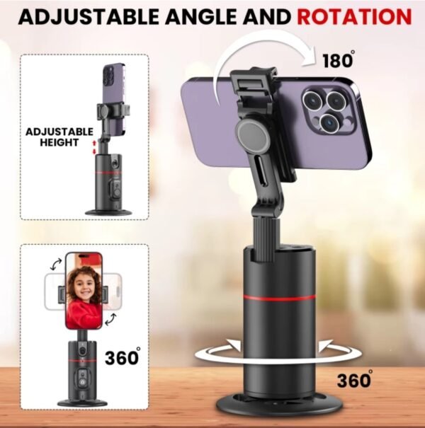360° Rotaional Mobile Holder With Remote With Auto Face Traking 2 Axis Gimbal