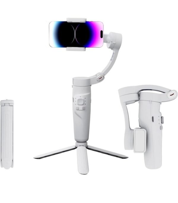 Foldable 3-Axis Gimbal Stabilizer | Advanced Gyroscope | Shake-Free Footage | Object Tracking | Panoramic, Time-Lapse & Slow-Motion | 2500mAh Battery | Ideal for Vlogging & Travel