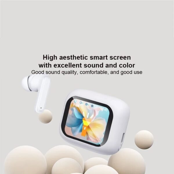 Display Earbuds Touch Screen Blutooth TWS Noise Cancellation Anc+ Enc Headset