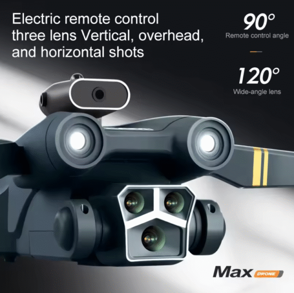 2025/04/1002044008-1.png Y3 MAX Drone 
Drone with WIFI Professional 4K Camera FPV Quadcopter Optical Flow Gesture Control
(1 battery -3 camera- Buresless moter )