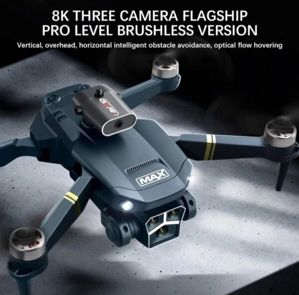 2025/04/1002044021.jpg Y3 MAX Drone 
Drone with WIFI Professional 4K Camera FPV Quadcopter Optical Flow Gesture Control
(1 battery -3 camera- Buresless moter )