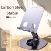 360 Degree Rotating Phone Stand, Adjustable Foldable Holder for Phone Tablet with Carbon Steel Stability, for Video Calls, Gaming, Streaming