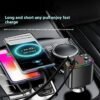 Y9 120W Voltage Display Car Charger MP3 Player with Retractable Type C + iP Cable Bluetooth-Compatible FM Transmitter
