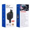 Y9 120W Voltage Display Car Charger MP3 Player with Retractable Type C + iP Cable Bluetooth-Compatible FM Transmitter