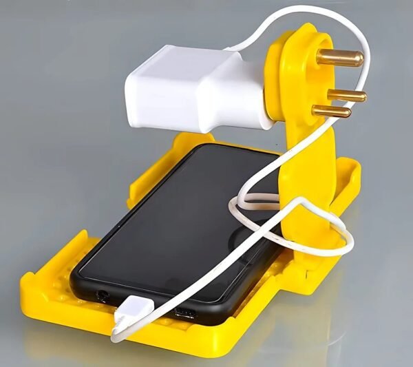 2025/08/1002497172.jpg Mobile Charging Stand for Wall - Plastic Phone Holder | Smartphone Holding Stands | Fits Perfectly in Socket with Adjustable Hanging, Home & Office Organizer