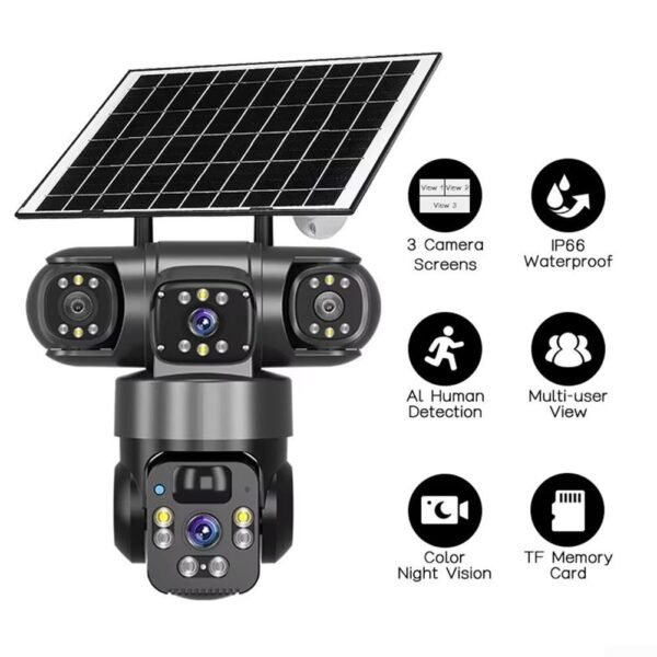 3 in 1 PTZ solar camera