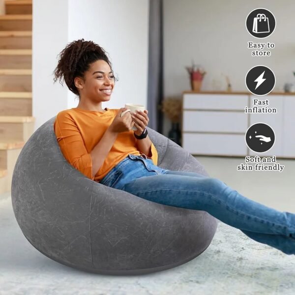2025/09/1002739242.jpg Bag Chairs Inflatable, Air Sofa, Inflatable Lazy Sofa Chair No Filler, Washable Couch Bean Bag Chair Folding, Portable Inflatable Chair for Living Room Bedroom Reading Room