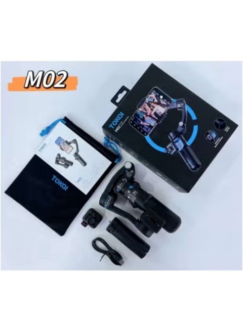 2025/10/1002904371.jpg TOKQI M02 3-Axis Handheld Gimbal Stabilizer Cell Phone Selfie Tripod with Detachable Remote