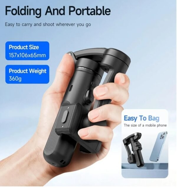 2025/10/1002904403.jpg TOKQI M02 3-Axis Handheld Gimbal Stabilizer Cell Phone Selfie Tripod with Detachable Remote