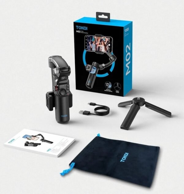 2025/10/1002904404.jpg TOKQI M02 3-Axis Handheld Gimbal Stabilizer Cell Phone Selfie Tripod with Detachable Remote