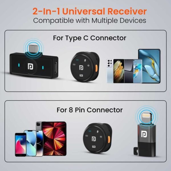 2025/10/1002945335.jpg Vlogmate 3 Dual Wireless Collar Lapel Microphone with Enc Noise Cancellation & Charging Case