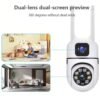 Smart CCTV Wi-Fi Dual Lens 1080p 360° Security Camera TwoWay Audio Night Vision Copy