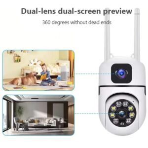 Smart CCTV Wi-Fi Dual Lens 1080p 360° Security Camera TwoWay Audio Night Vision