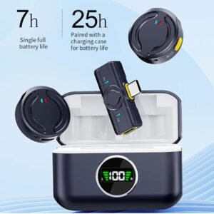 Wireless Button Microphone Q81 for iPhone & Android – Noise Cancelling Lavalier Mic