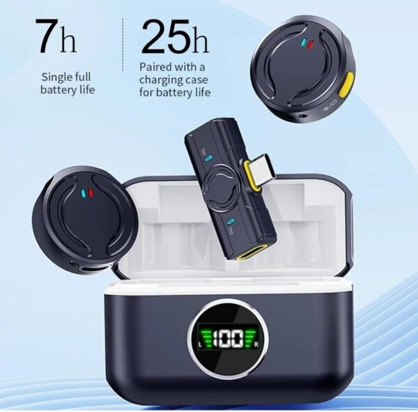 Wireless Button Microphone Q81 for iPhone & Android – Noise Cancelling Lavalier Mic