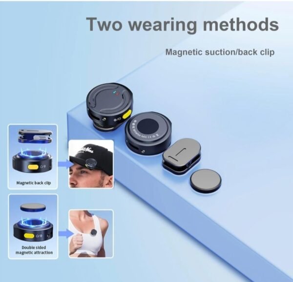 Wireless Button Microphone Q81 for iPhone & Android – Noise Cancelling Lavalier Mic