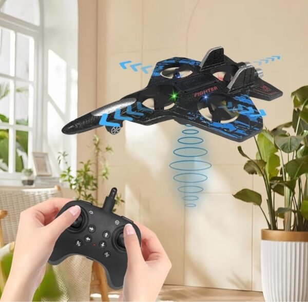 Fighter Plane RC Plane - 2.4 GHz Remote Controlled Fighter Plane || RC Airplane Easy to Fly Stable Jet Fighter Toys for Kids || LED Lights, 360 Degree Hovering Airplane and Stun Roll