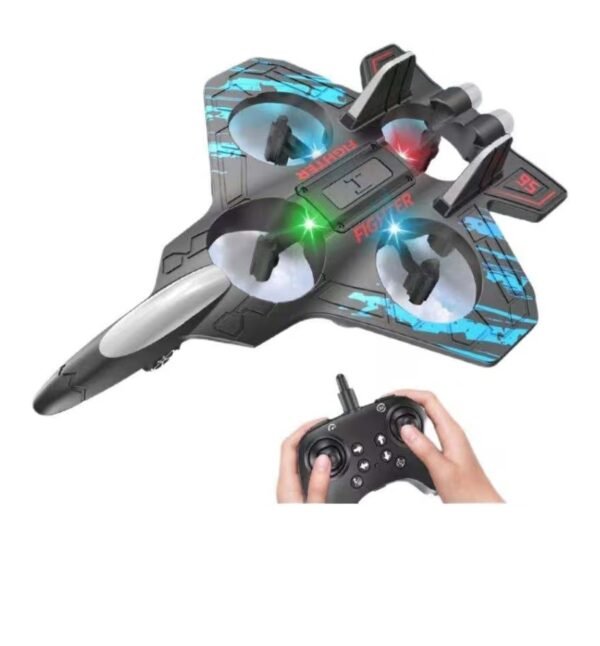 Fighter Plane RC Plane - 2.4 GHz Remote Controlled Fighter Plane || RC Airplane Easy to Fly Stable Jet Fighter Toys for Kids || LED Lights, 360 Degree Hovering Airplane and Stun Roll