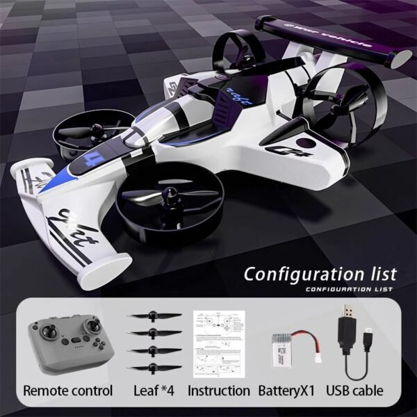 Land Air 2-IN-1 Altitude Hold Headless Mode 2.4G Remote Control Kids Gifts RC Toys Flying Drifting Car Drone Quadcopter