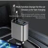 2026/01/1003417104.jpg Retractable Car Charger, 120W 5 in 1 Super Fast Charge Car Phone Charger, Retractable Cables (31.5 Inch) and1 USB and 2 Type C PortsCar Adapter
