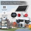 Wireless 4G IP CCTV Camera 3 Lens 3 Screens 12MP HD Outdoor Network PTZ Security CMOS SD Card Data Storage Floodlight Style