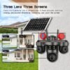 Wireless 4G IP CCTV Camera 3 Lens 3 Screens 12MP HD Outdoor Network PTZ Security CMOS SD Card Data Storage Floodlight Style