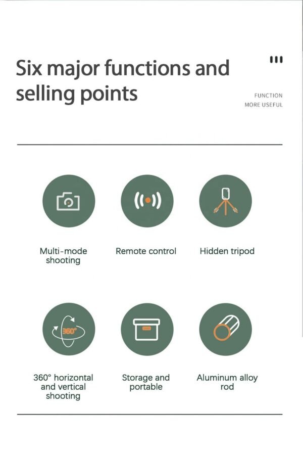 S03  Tripod Stand Smart Selfie Stick 360 Rotation Bluetooth Remote Control