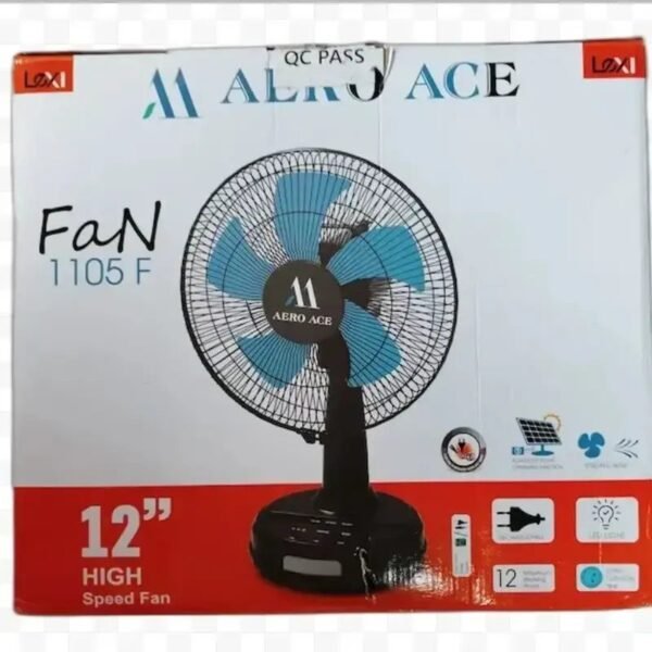 ARO ACE AC/DC RECHARGEABLE FAN 12INCH