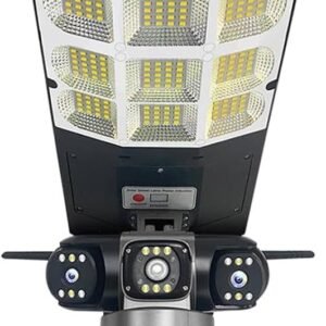 Solar LED Street Light with 3 Camera Security System | PTZ 360° + Dual Side Cameras | Motion Detection | Night Vision | Remote Monitoring | Waterproof Outdoor Solar CCTV Light