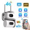 Dual Lens Outdoor Security Camera 6MP ICam365 Wireless WiFi 4G PTZ CCTV Camera