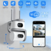 Dual Lens Outdoor Security Camera 6MP ICam365 Wireless WiFi 4G PTZ CCTV Camera