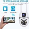 4+4MP Dual Lens Mini Wireless PTZ | Live Monitoring | CCTV Camera Color Night Mode | Motion Detection | Two-Way Audio | Indoor/Outdoor Security Camera for Home (Dual Lens Mini Dome K-804)