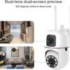 4+4MP Dual Lens Mini Wireless PTZ | Live Monitoring | CCTV Camera Color Night Mode | Motion Detection | Two-Way Audio | Indoor/Outdoor Security Camera for Home (Dual Lens Mini Dome K-804)