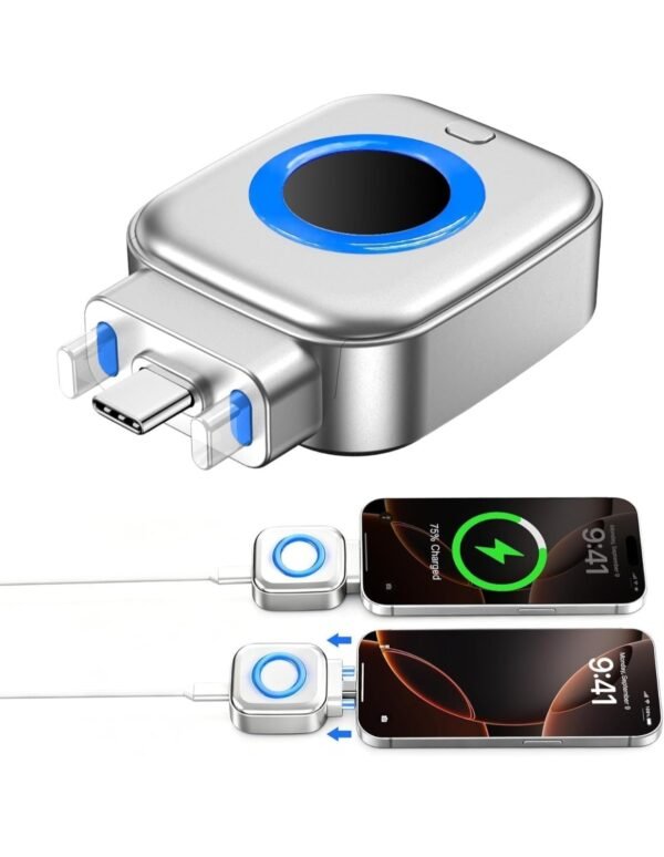 2026/10/1004395678.jpg 2-in-1 USB-C Magnetic Wireless Charger Adapter for Android & iPhone 15/16 Series, 20W Fast Charging Converter, Type-C Plug-in Magnetic Charging Receiver, Compact Portable Charging Accessory