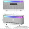 S300 16W HD Sound Bluetooth Speaker with 15W Wireless Charging, 360°RGB LED Lights, Digital Clock with Alarm Setting, Built-in White Noise, USB/SD Card/AUX in, Type C Charging